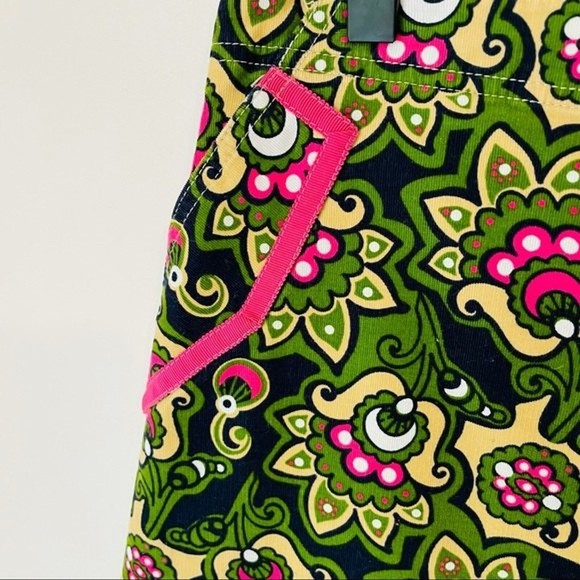 Lilly Pulitzer Corduroy Paisley Skirt green pink size 8 medium - Picture 4 of 8